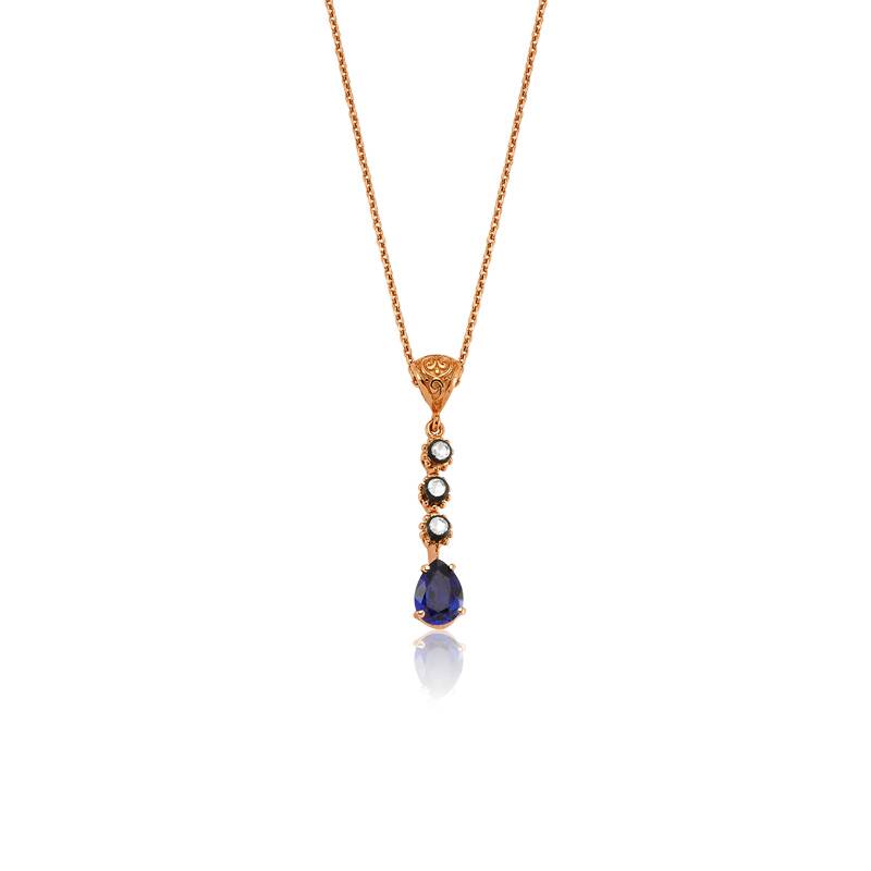 0.06 Carat Sapphire Diamond Necklace