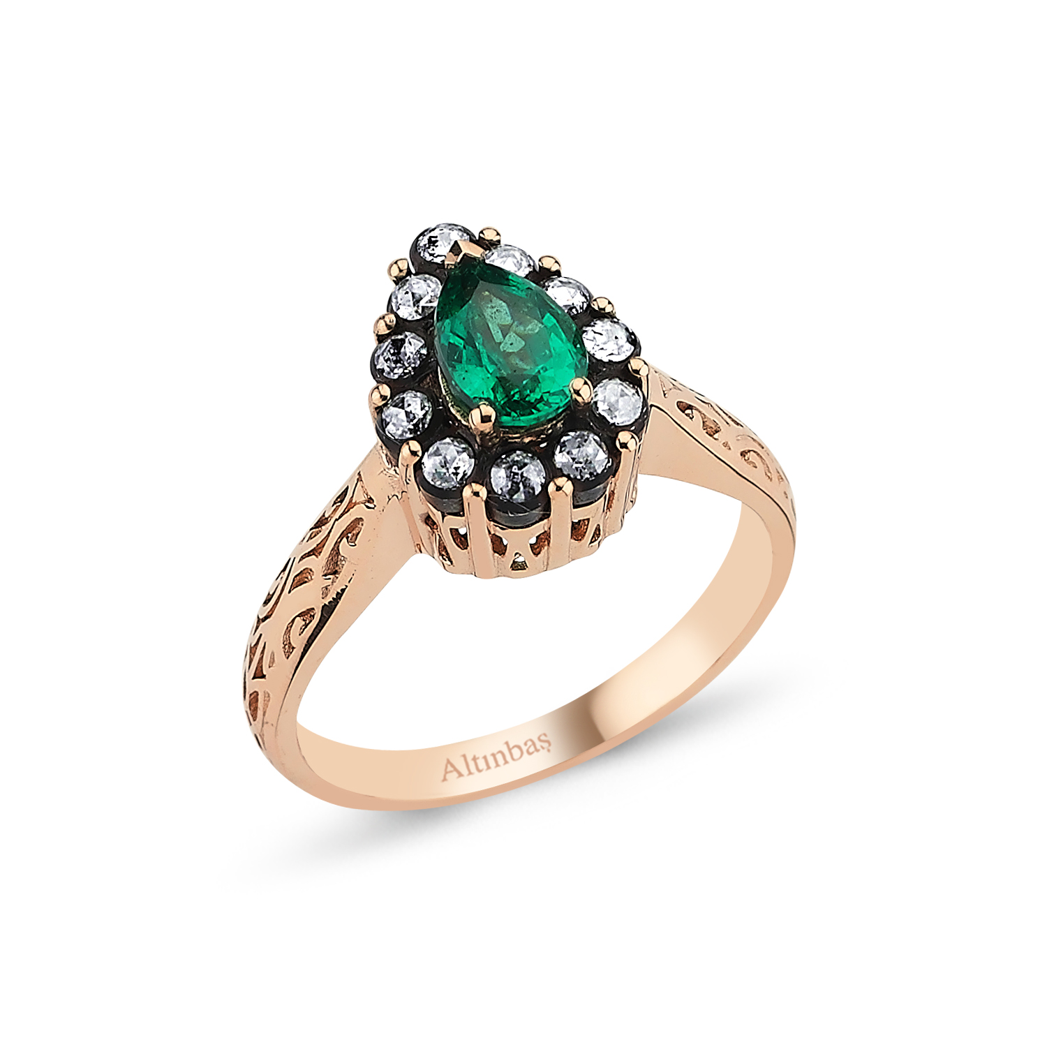 0.20 Carat Emerald Diamond Ring