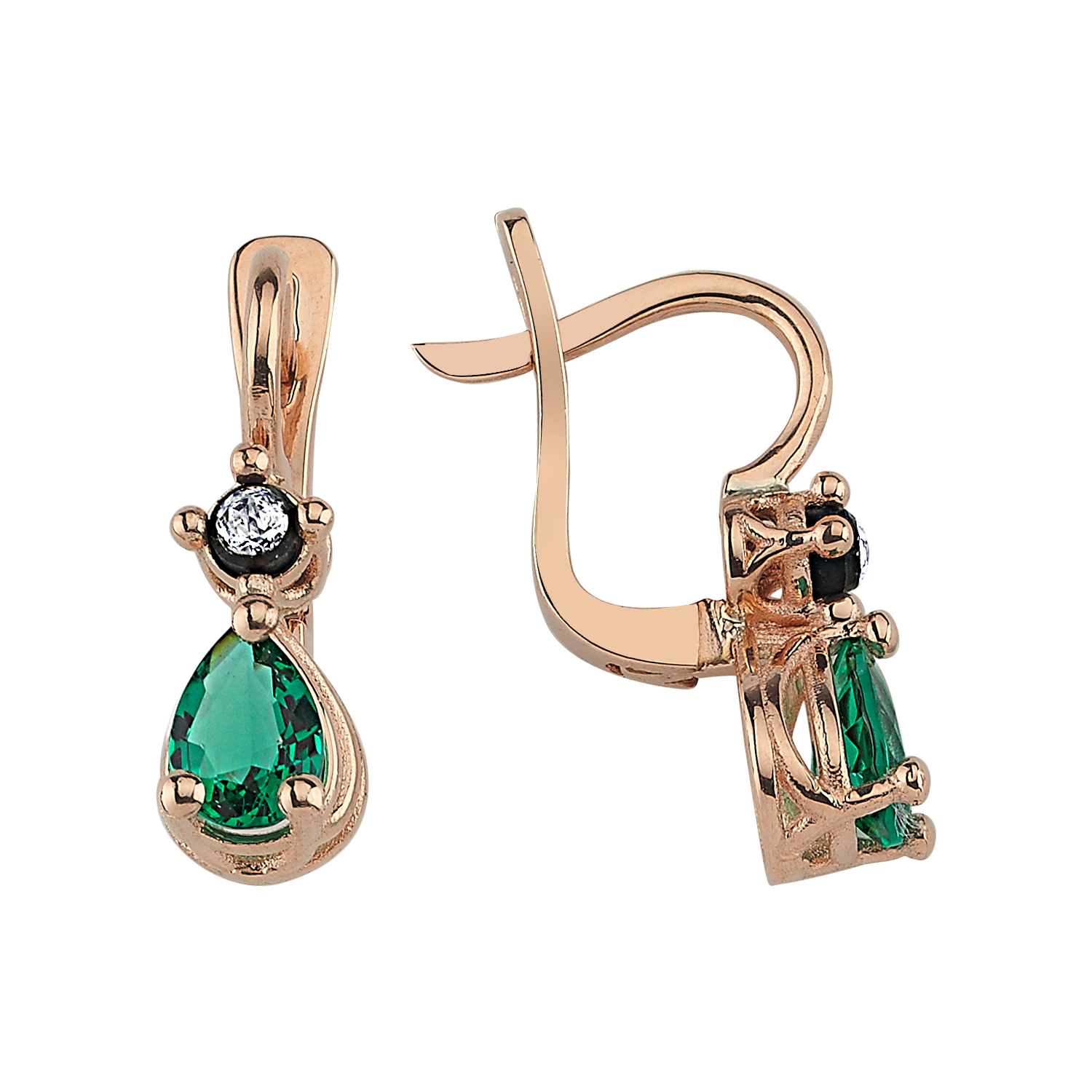 0.05 Carat Emerald Diamond Earrings
