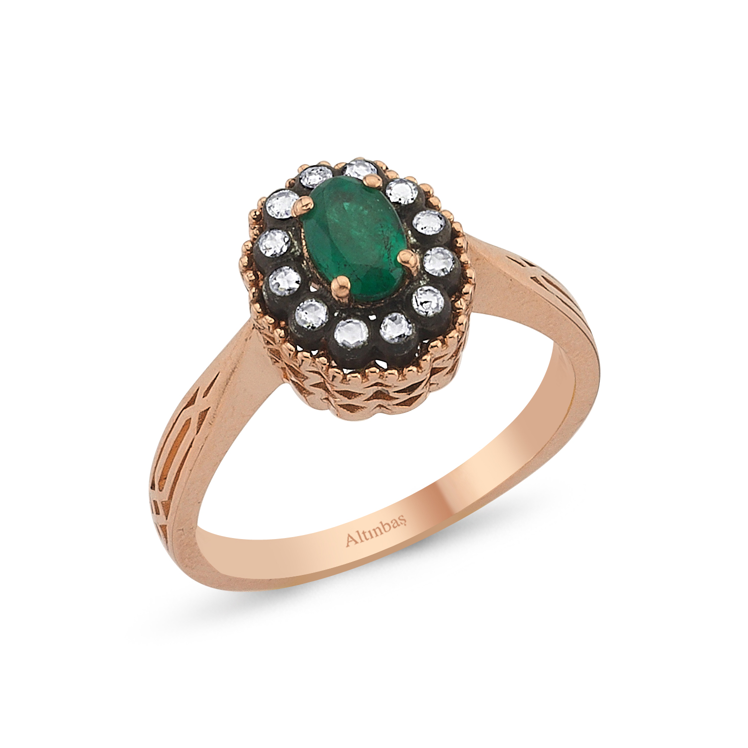 0.14 Carat Emerald Diamond Ring