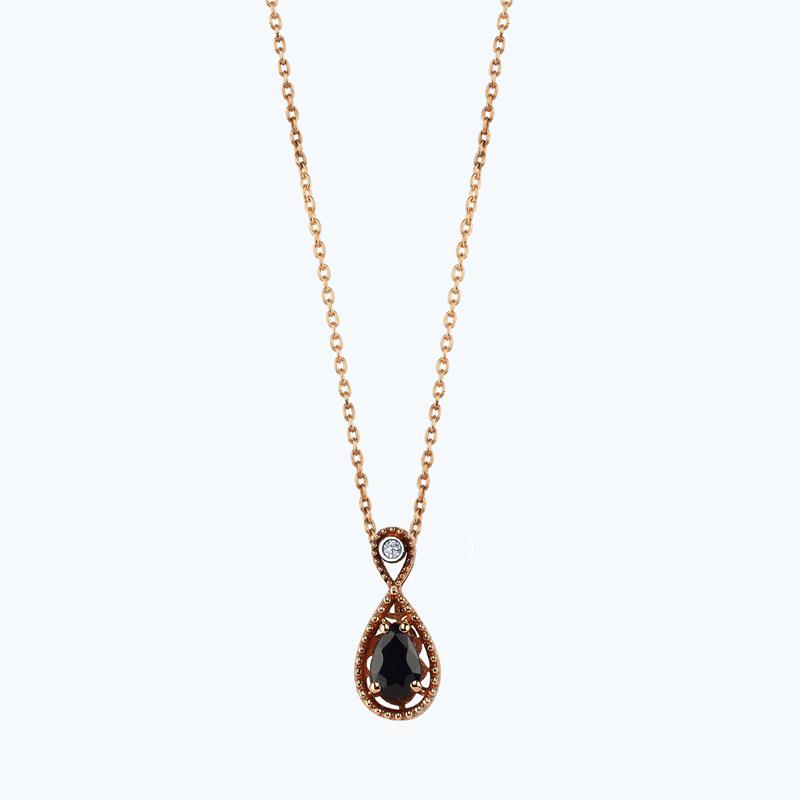 0.01 Carat Sapphire Diamond Necklace