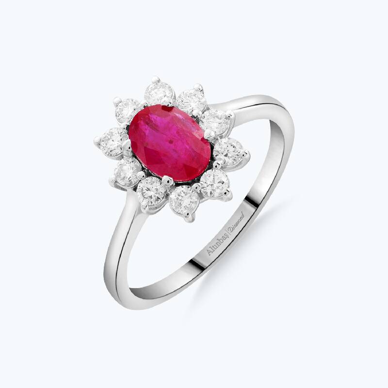 0.39 Carat Ruby Diamond Ring