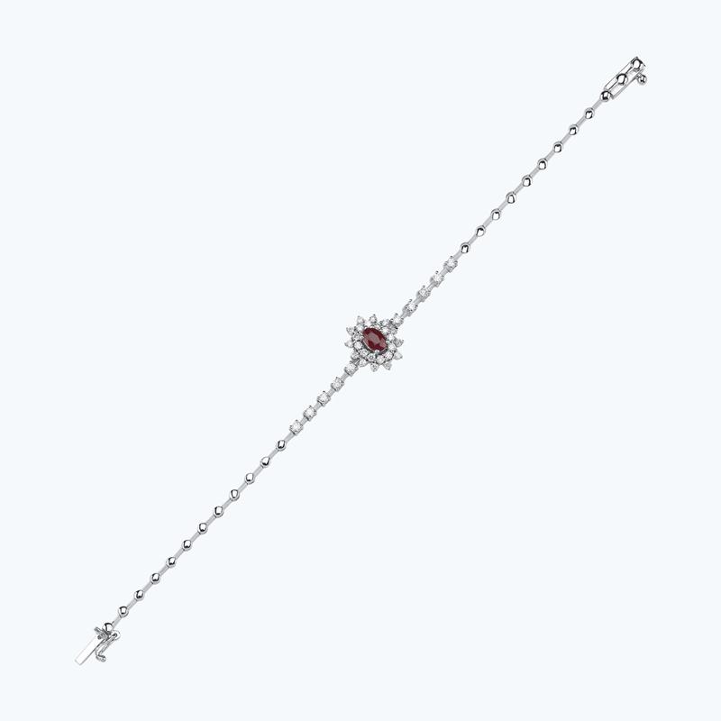 0.77 Carat Ruby Diamond Bracelet