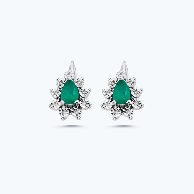 0.08 Carat Emerald Diamond Earrings