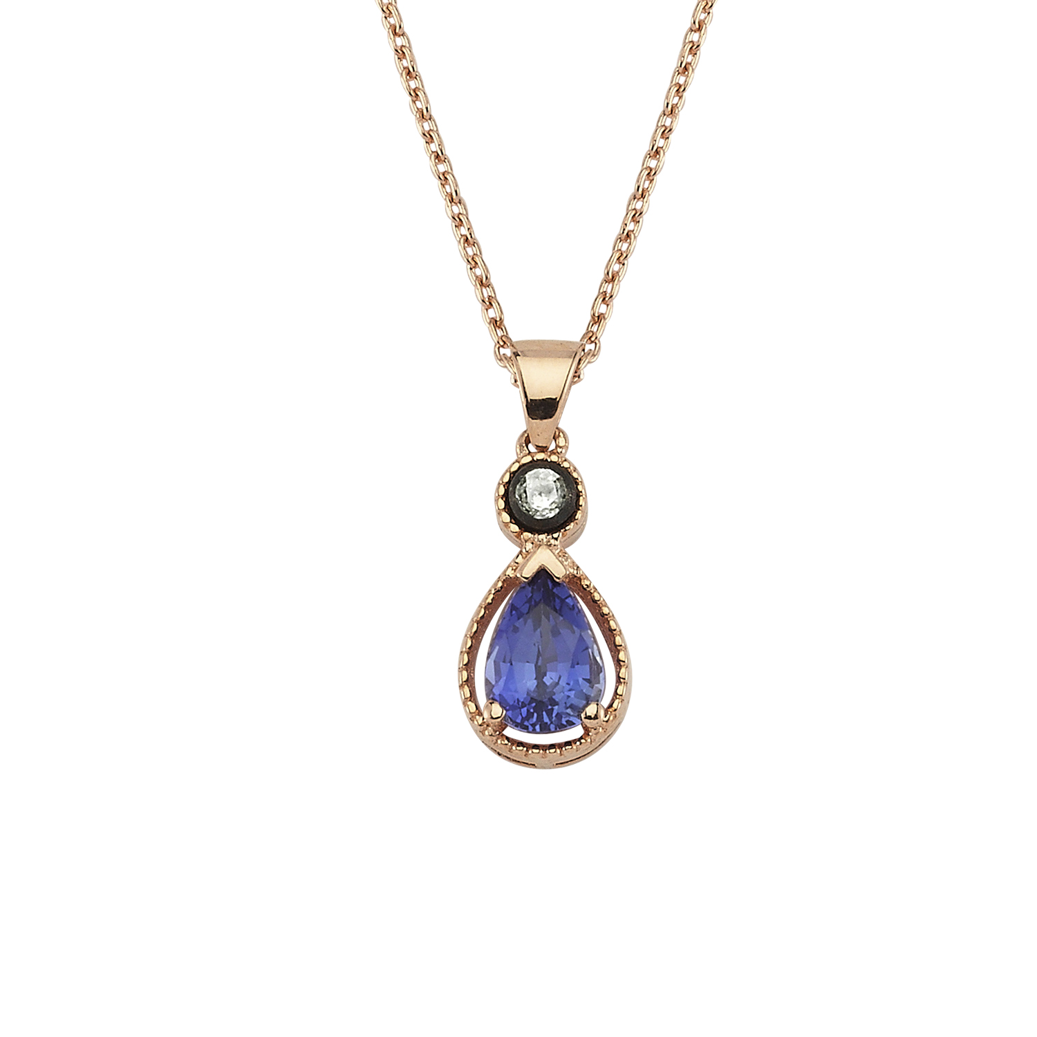 0.03 Carat Sapphire Diamond Necklace