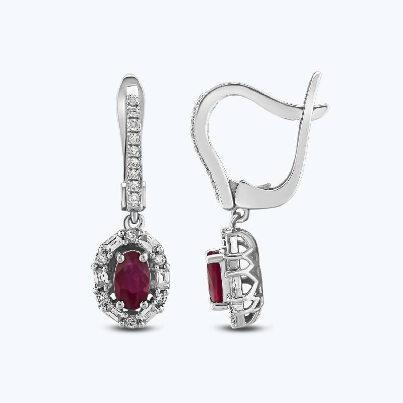 0.29 Carat Ruby Diamond Earrings