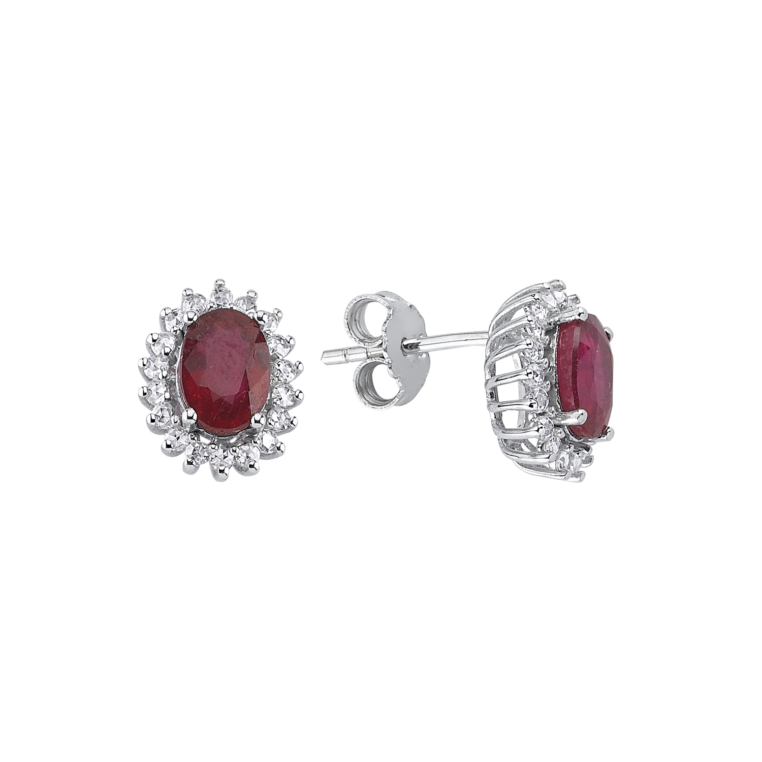 0.22 Carat Ruby Diamond Earrings
