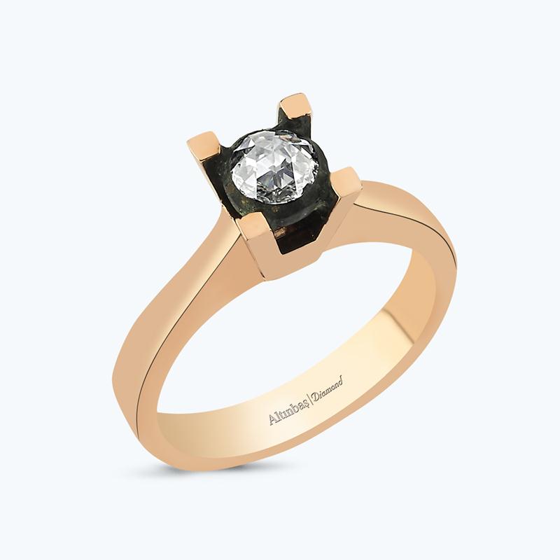 Rose Cut Solitaire Diamond Ring
