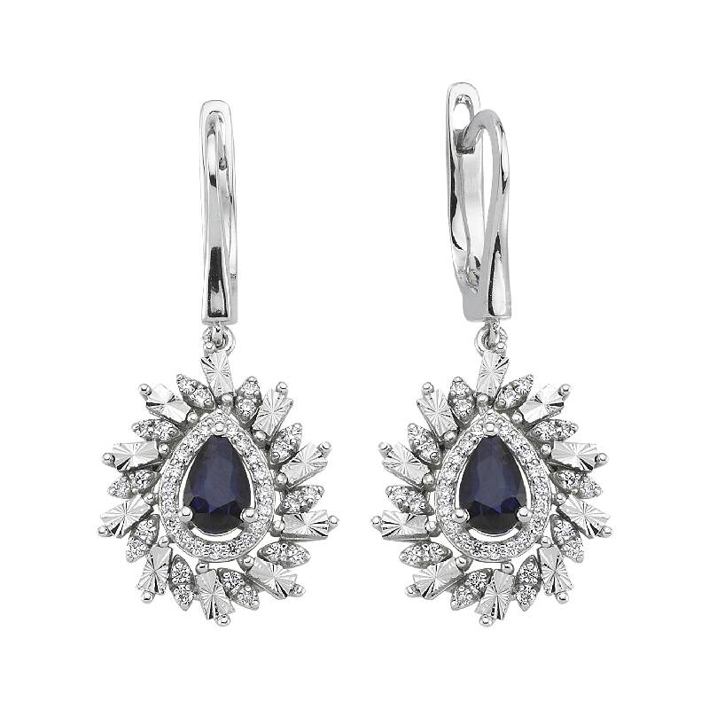 0.19 Carat Sapphire Diamond Earrings