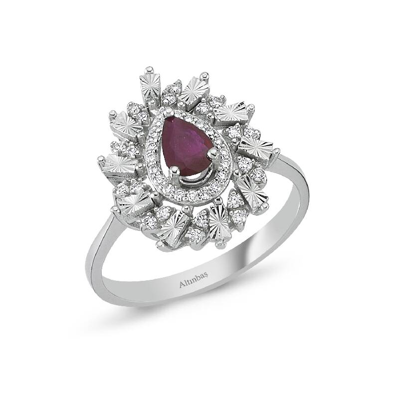 0.19 Carat Ruby Diamond Ring