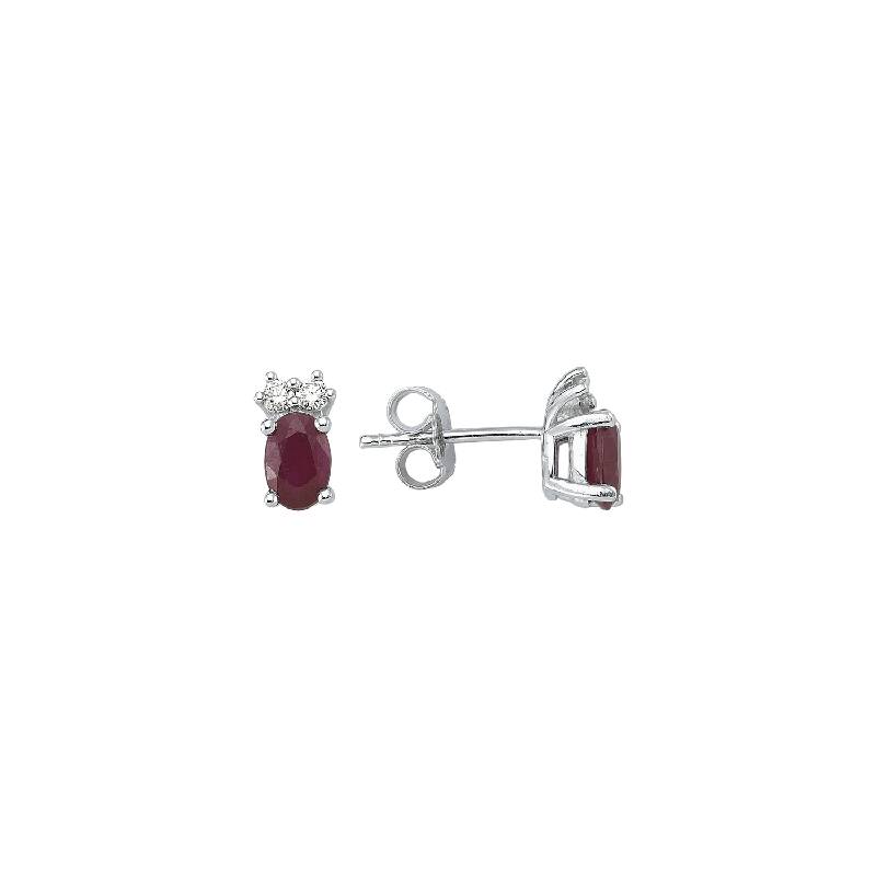 0.12 Carat Ruby Diamond Earrings