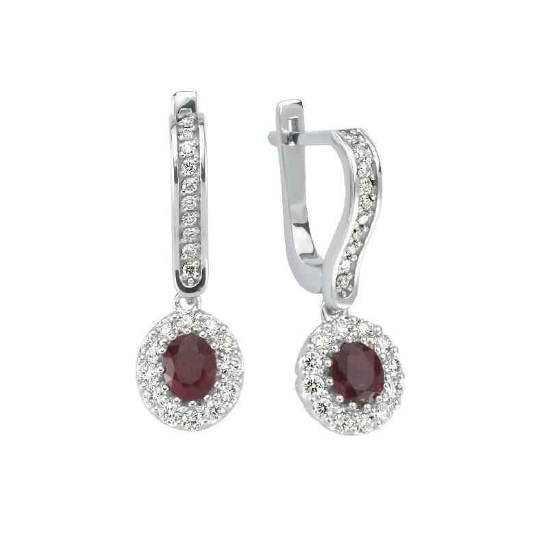 0.57 Carat Ruby Diamond Earrings