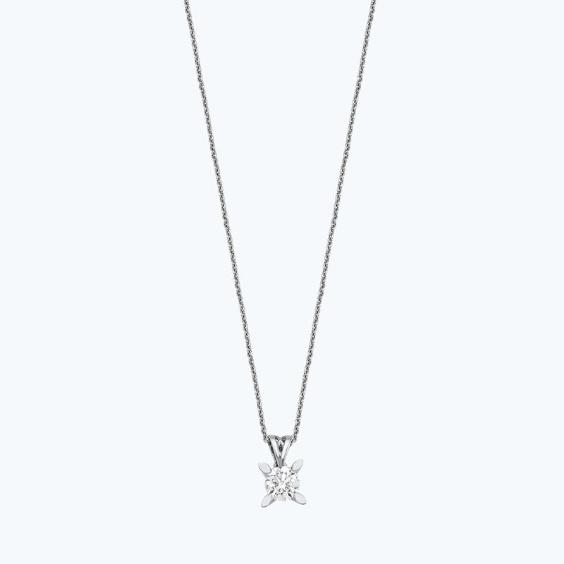 0.04 Carat Solitaire Diamond Necklace