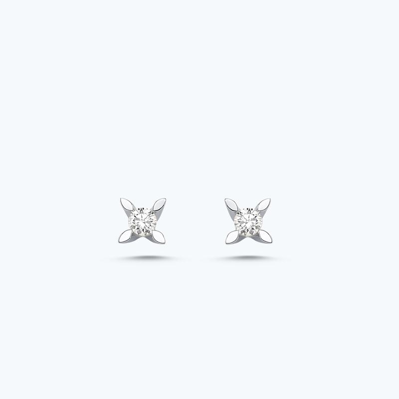 0.09 Carat Solitaire Diamond Earring