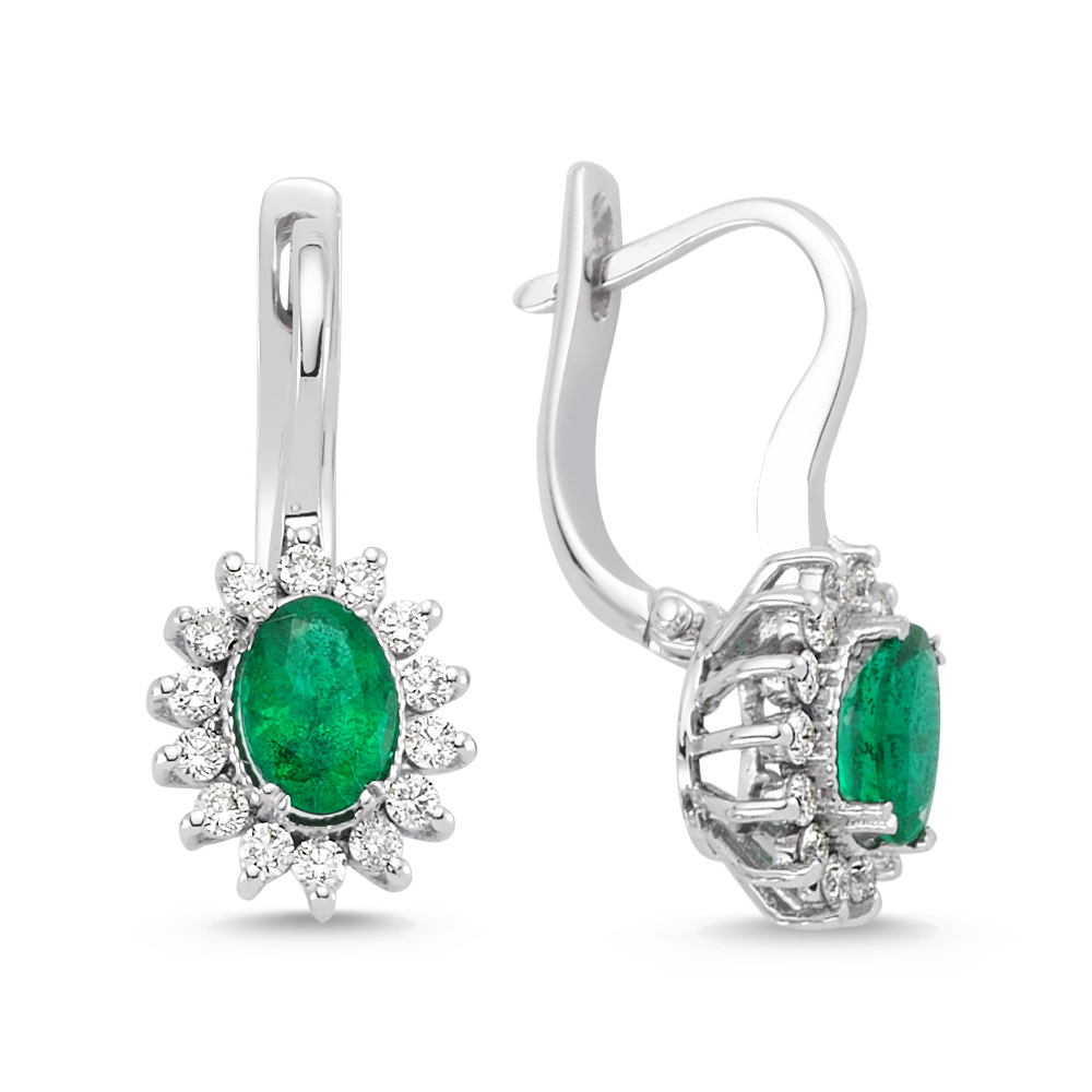 0.37 Carat Emerald Diamond Earrings