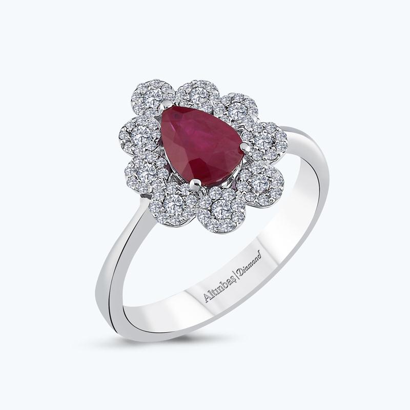 0.29 Carat Ruby Diamond Ring