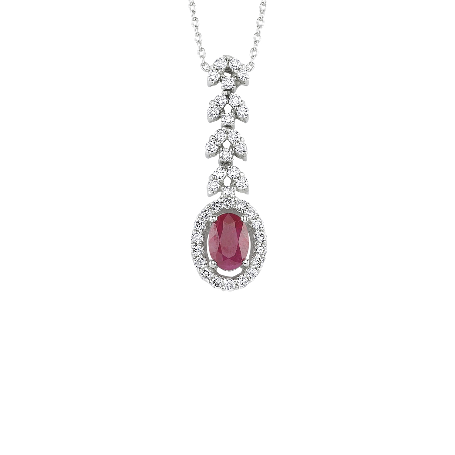 0.31 Carat Ruby Diamond Necklace