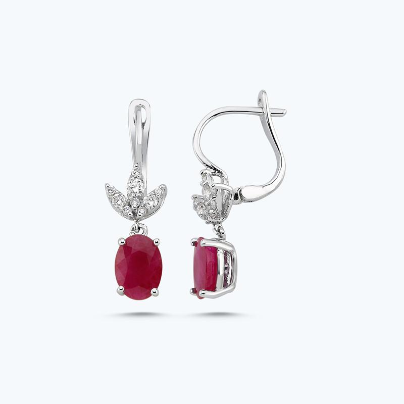 0.28 Carat Ruby Diamond Earrings
