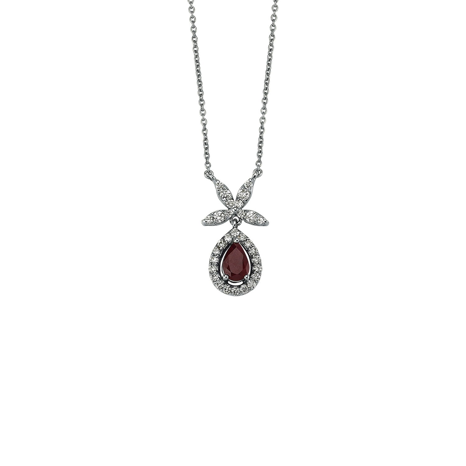 0.23 Carat Ruby Diamond Necklace