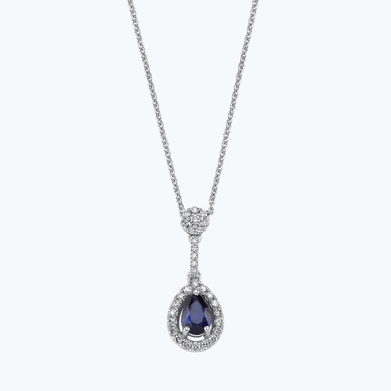 0.22 Carat Sapphire Diamond Necklace