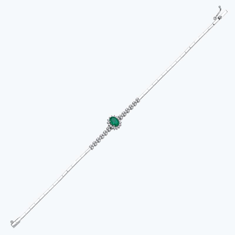 0.48 Carat Emerald Diamond Necklace