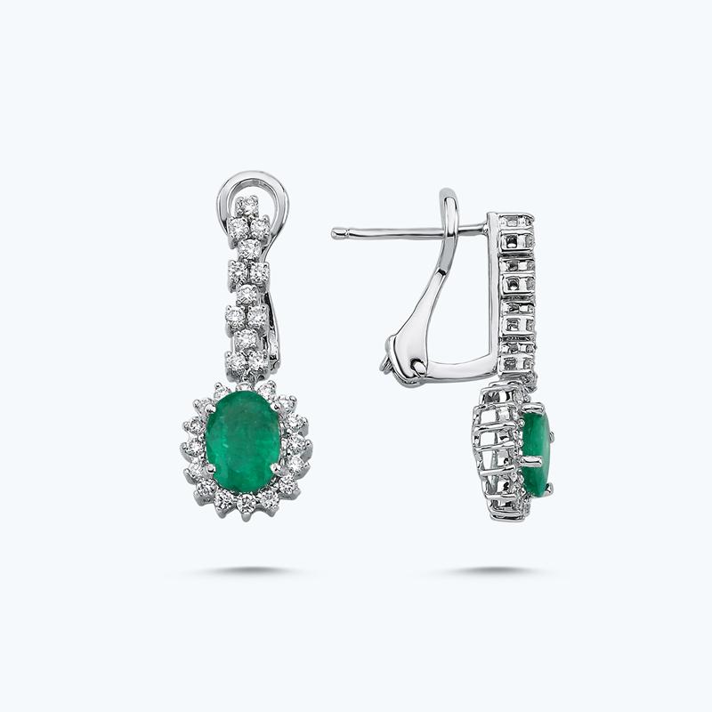 0.51 Carat Emerald Diamond Earrings
