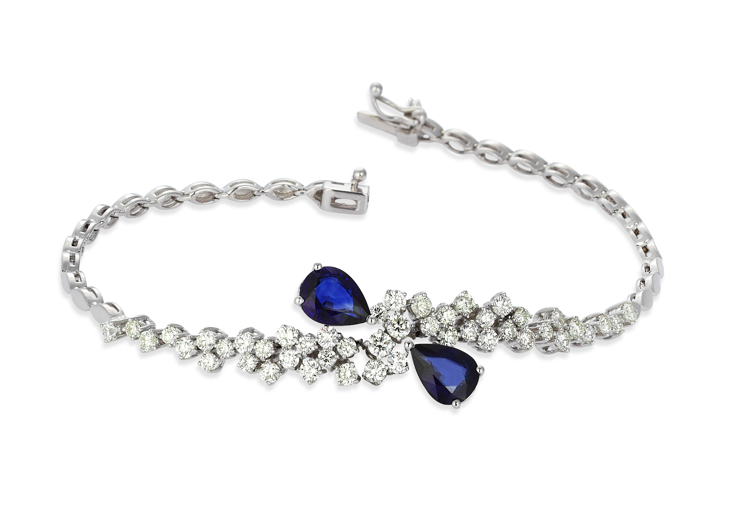 1.55 Carat Sapphire Diamond Bracelet