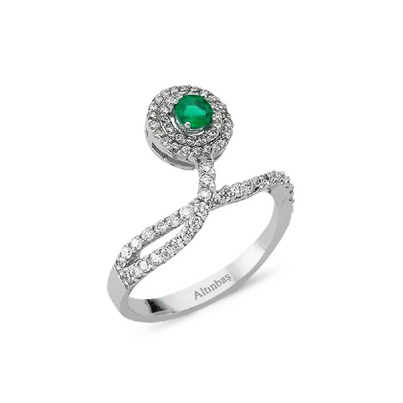 0.49 Carat Emerald Diamond Ring