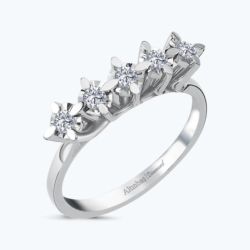 0.21 Carat Five Stone Diamond Ring