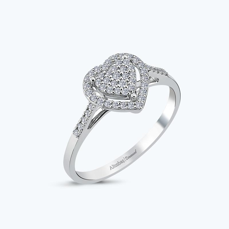 0.19 Carat Heart Diamond Ring
