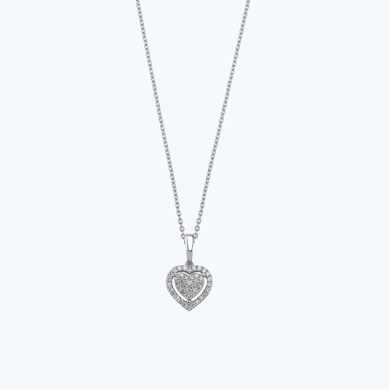 0.16 Carat Heart Diamond Necklace