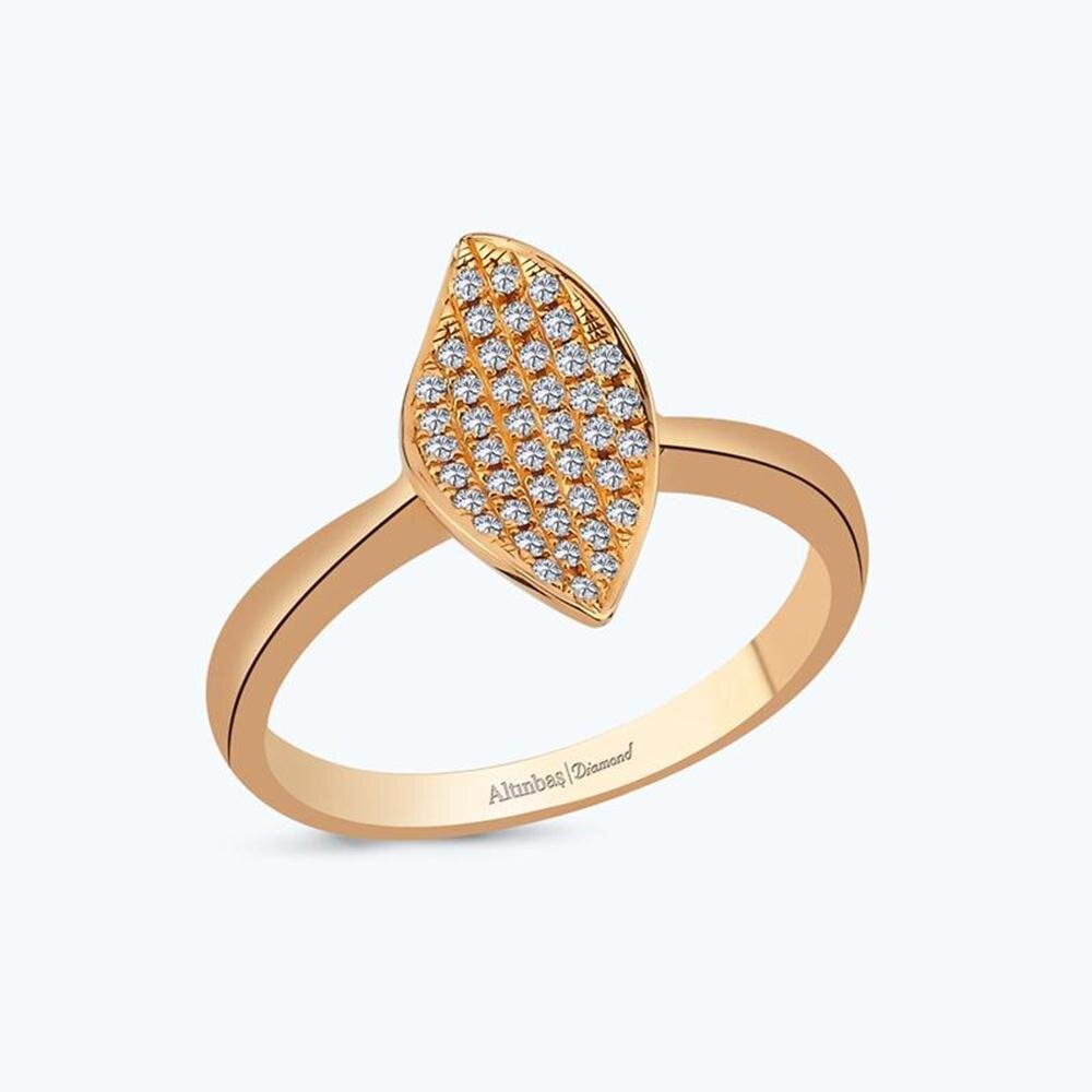 0.16 Karat Pırlanta Yaprak Yüzük