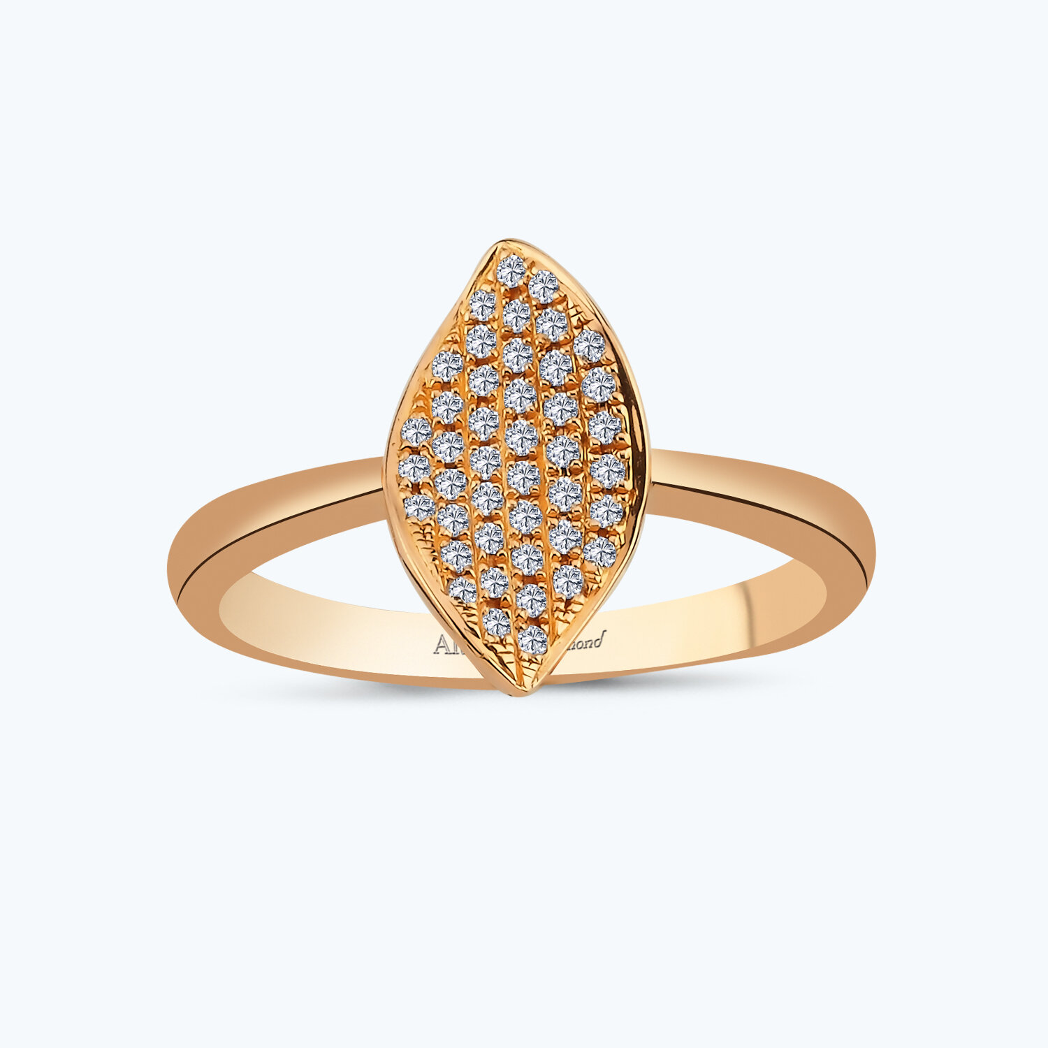 0.16 Karat Pırlanta Yaprak Yüzük