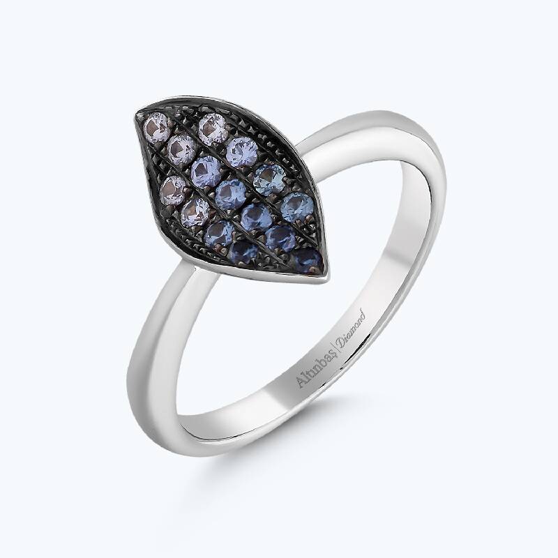 0.32 Carat Sapphire Diamond Ring