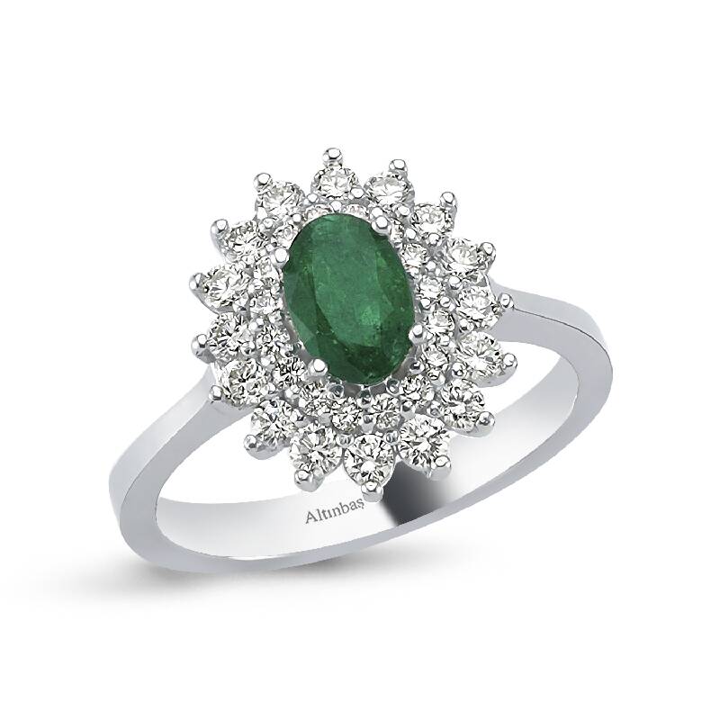 0.63 Carat Emerald Diamond Ring
