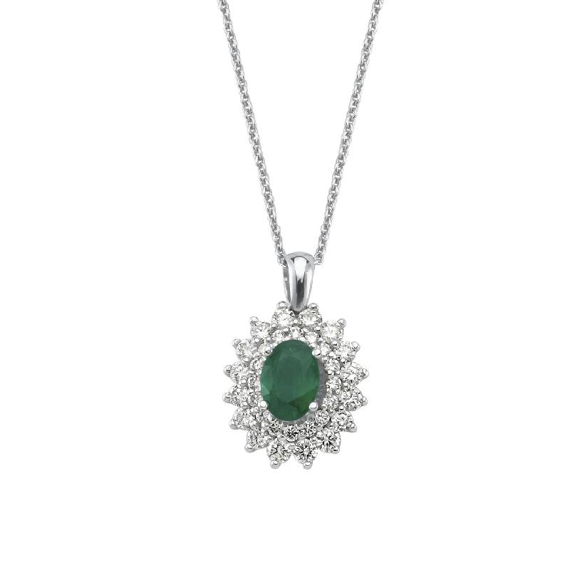 0.62 Carat Emerald Diamond Necklace