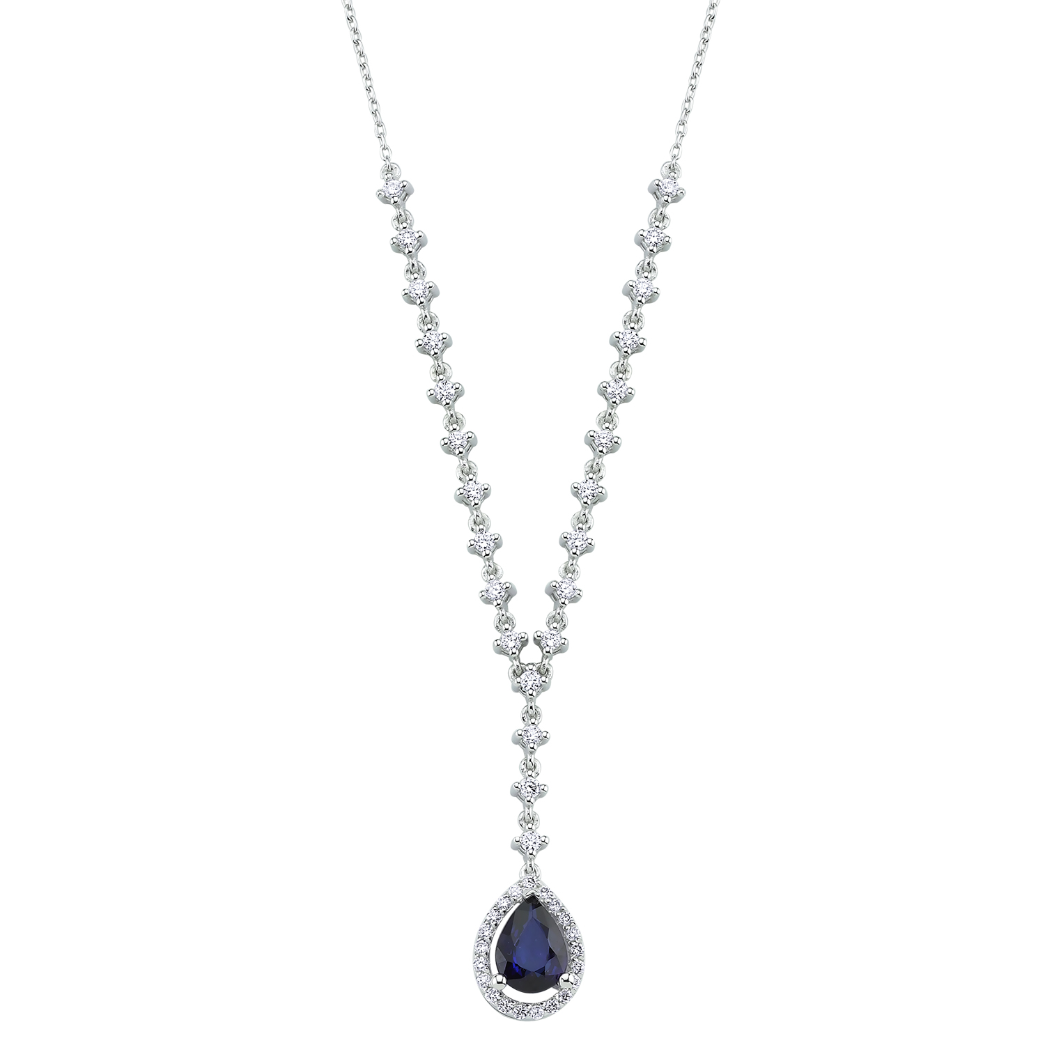 0.70 Carat Sapphire Diamond Necklace
