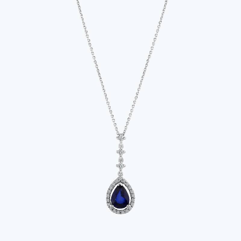 0.21 Carat Sapphire Diamond Necklace