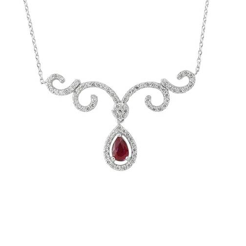 0.57 Carat Ruby Diamond Necklace