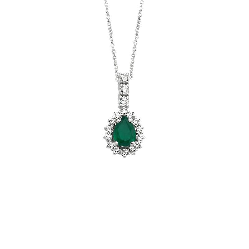 0.35 Carat Emerald Diamond Necklace
