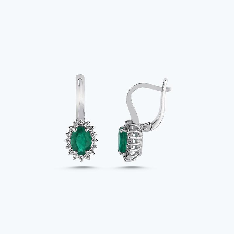 0.30 Carat Emerald Diamond Earrings