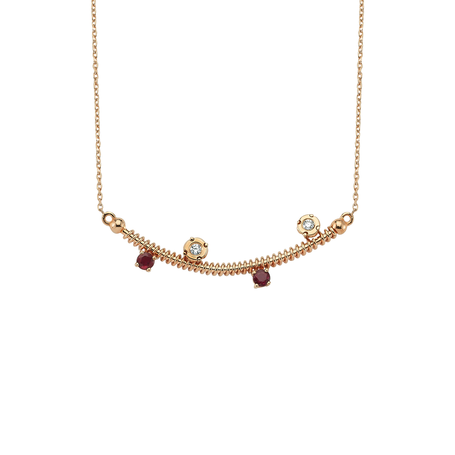 0.26 Carat Ruby Diamond Necklace