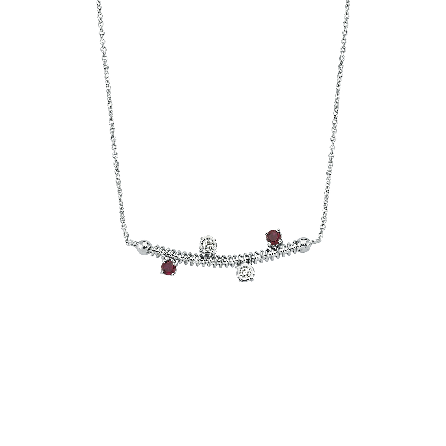0.04 Carat Ruby Diamond Necklace