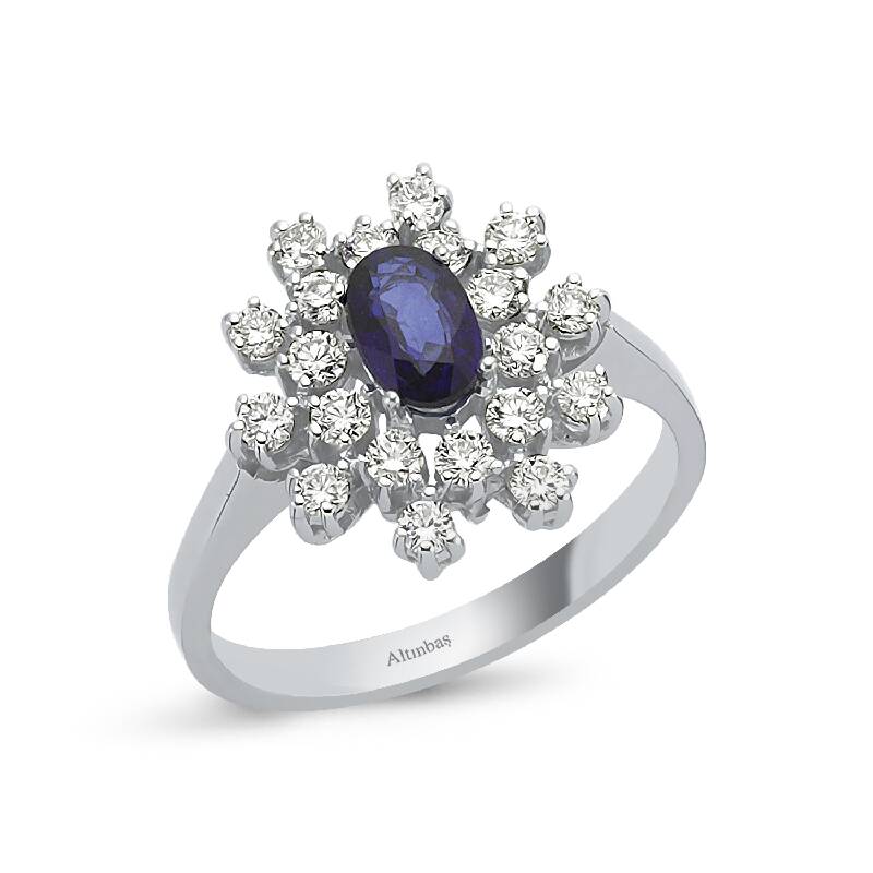 0.54 Carat Sapphire Diamond Ring