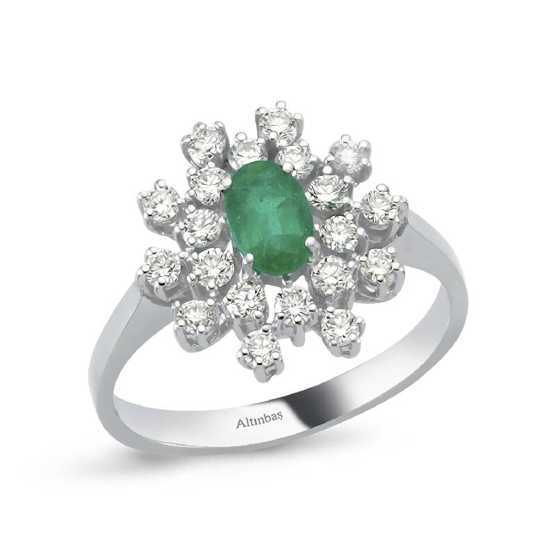 0.54 Carat Emerald Diamond Ring