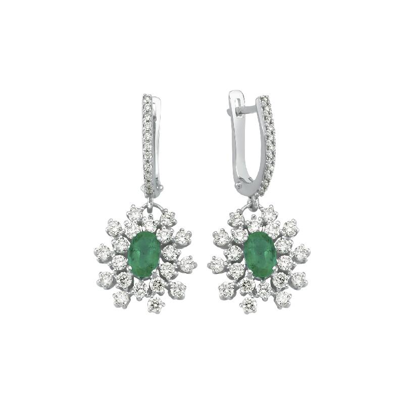 1.20 Carat Emerald Diamond Earrings