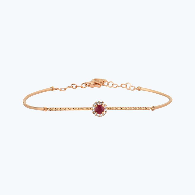 0.08 Carat Ruby Diamond Bracelet