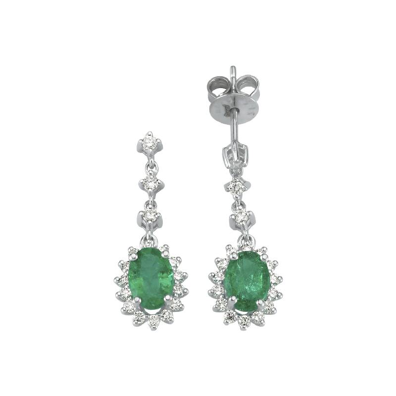 0.45 Carat Emerald Diamond Earrings