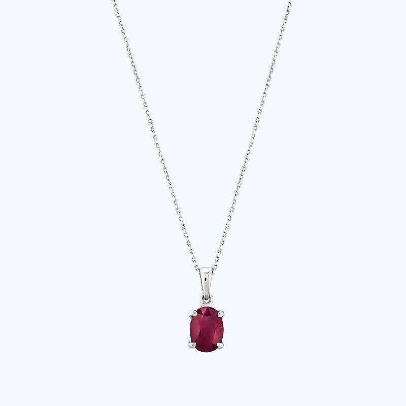 0.69 Carat Ruby Diamond Necklace