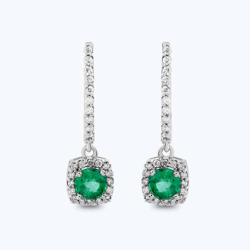 0.25 Carat Emerald Diamond Earrings